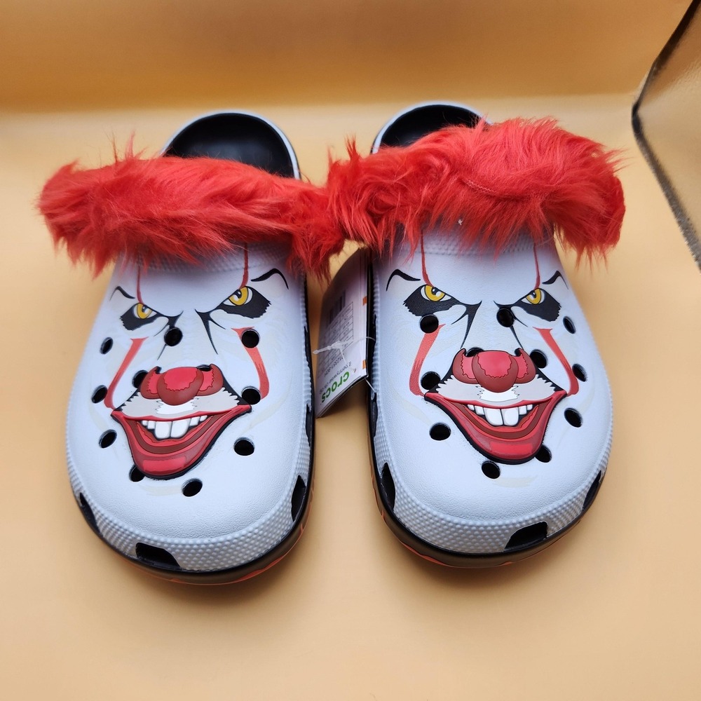 IT Pennywise Crocs Classic Clog Shoes Mens Size 11 Horror Movie Art‎ Clown
